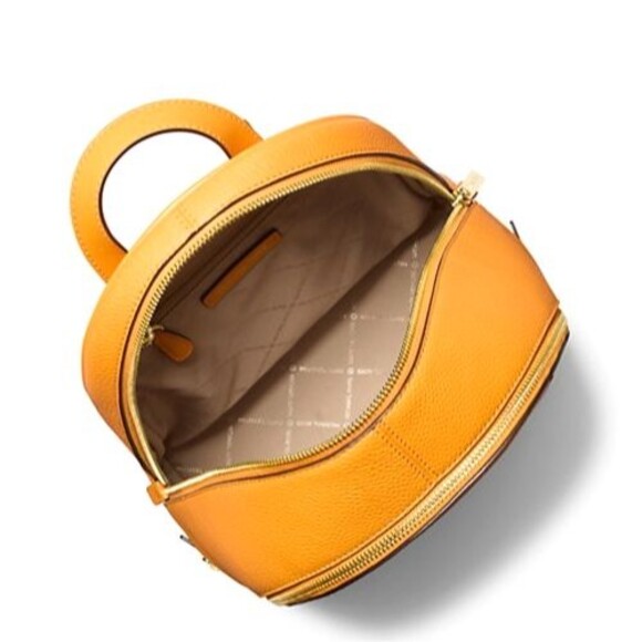 New Michael Kors Rhea Medium Embellished Backpack Pop Orange - Picture 3 of 5